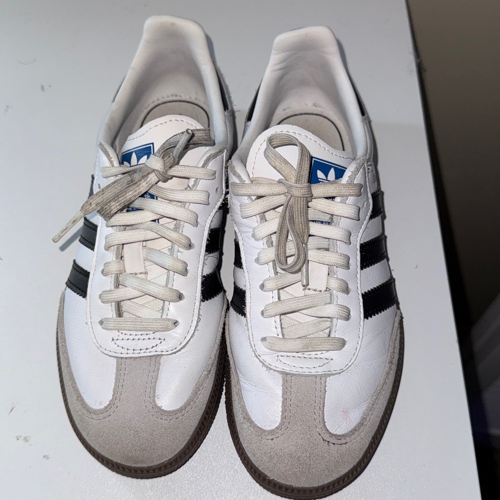 Adidas Classic Samba White and Black Trainers Kids